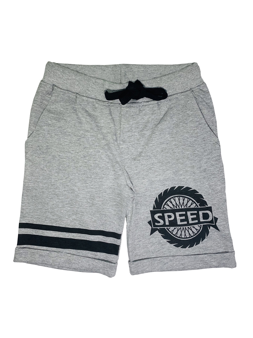 

KiddoPanti Boys Grey Melange Printed Regular Fit Regular Shorts