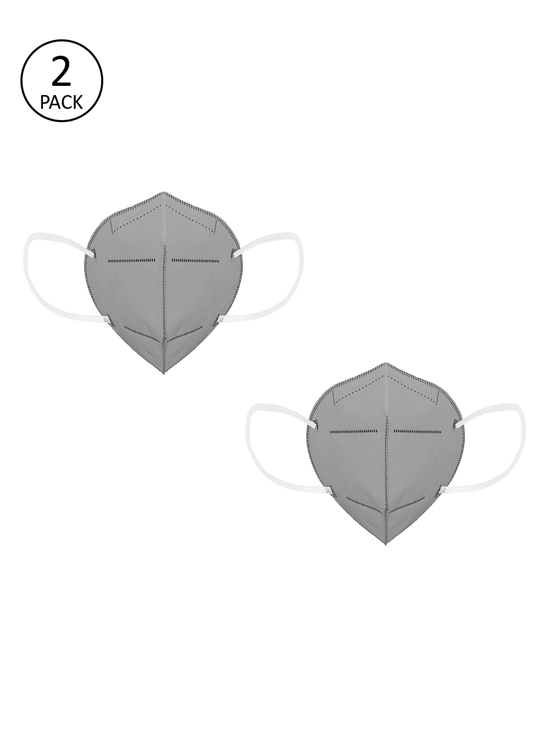 

Status Unisex 2 Pcs Grey 4 Ply Reusable Certified Anti Pollution N95 Masks