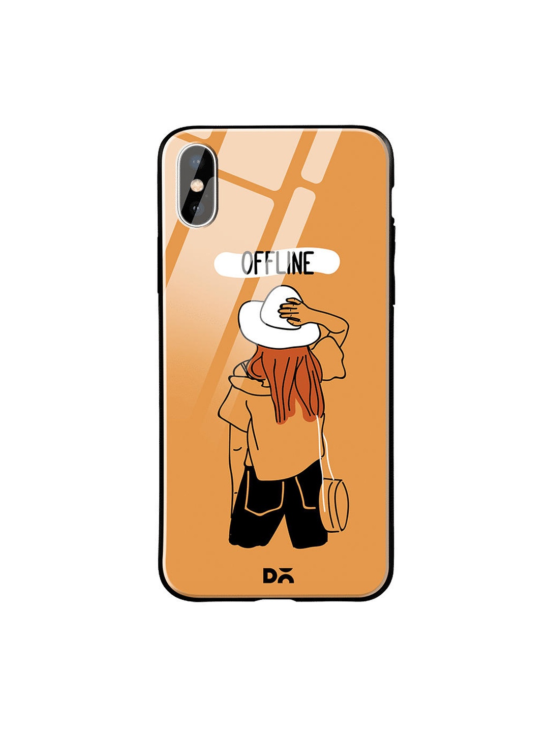 

DailyObjects Orange & White Offline iPhone XS Glass Case