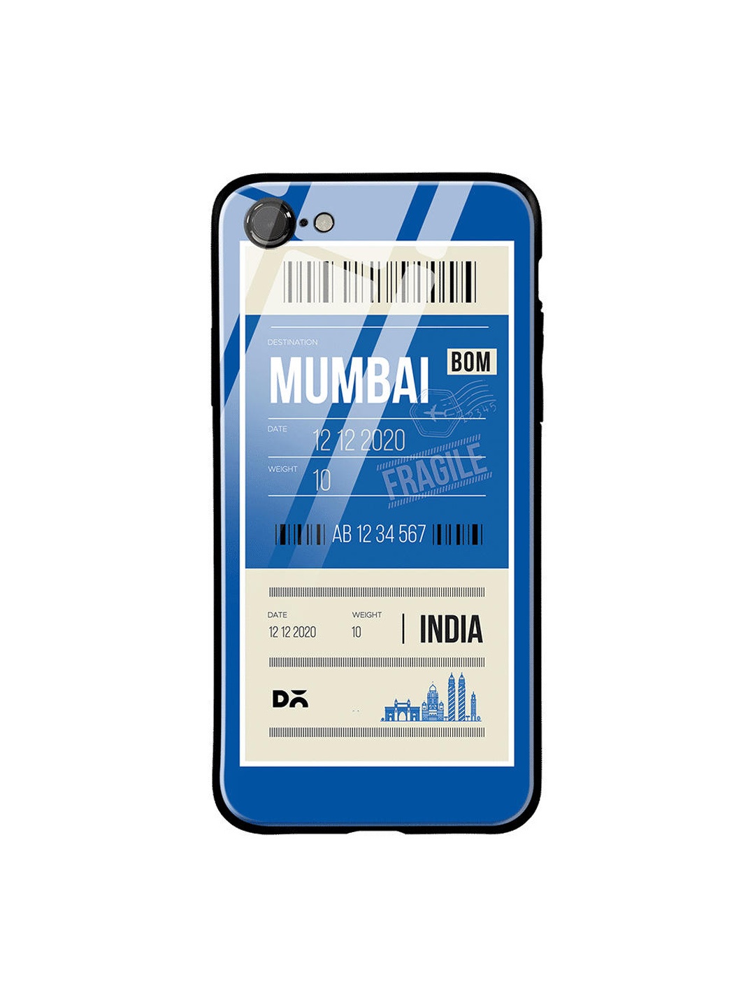 

DailyObjects Blue & White Mumbai City Tag iPhone 7 Glass Case