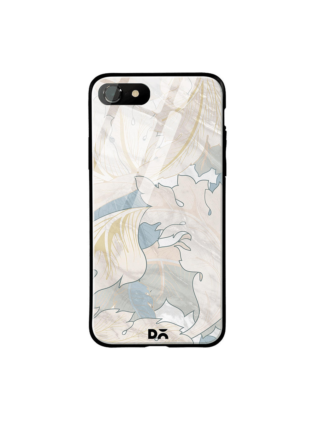 

DailyObjects Grey & Blue Marble Leaves iPhone 8 Glass Case