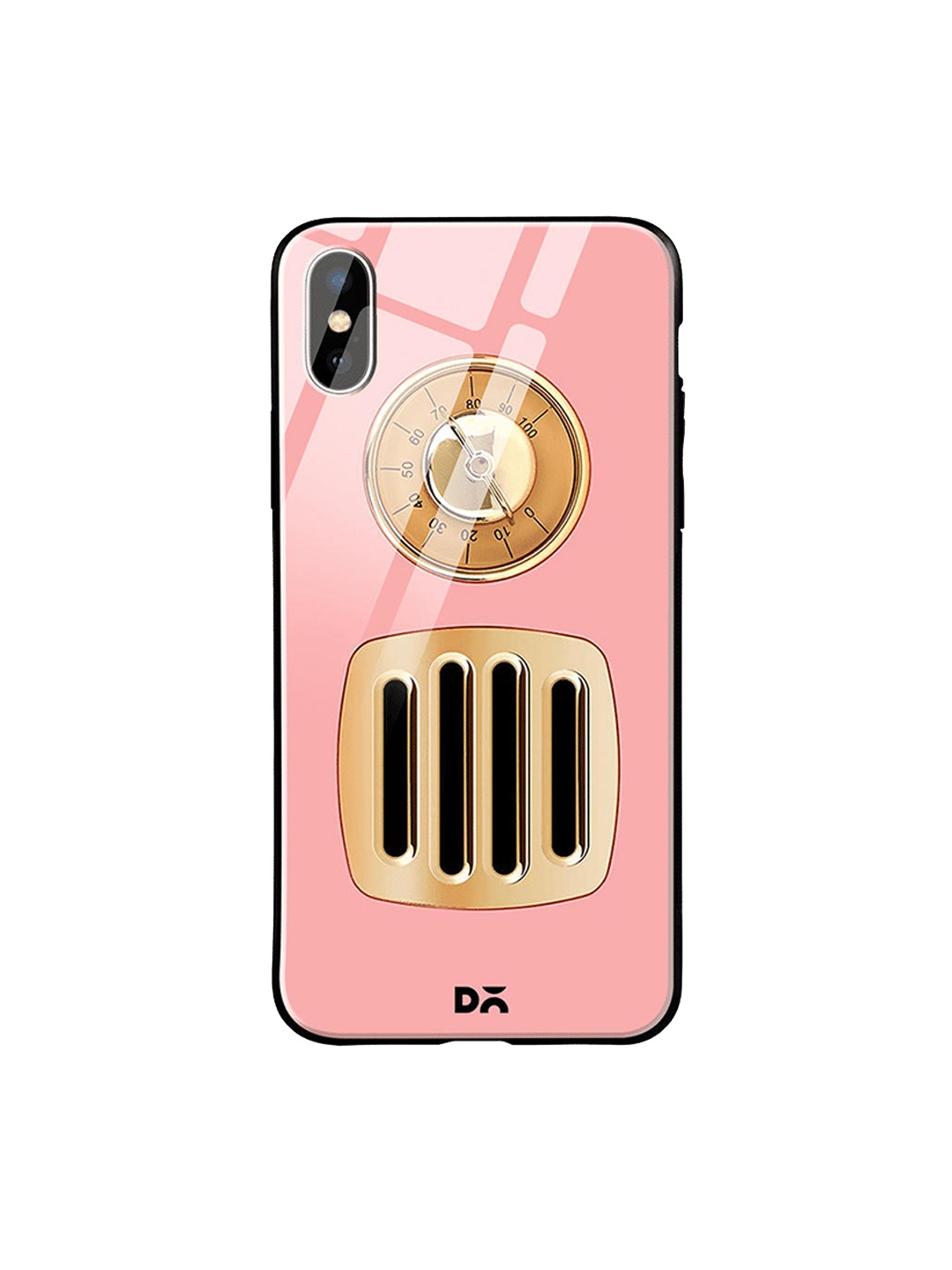 

DailyObjects Pink & Brown Radio iPhone XS Glass Case