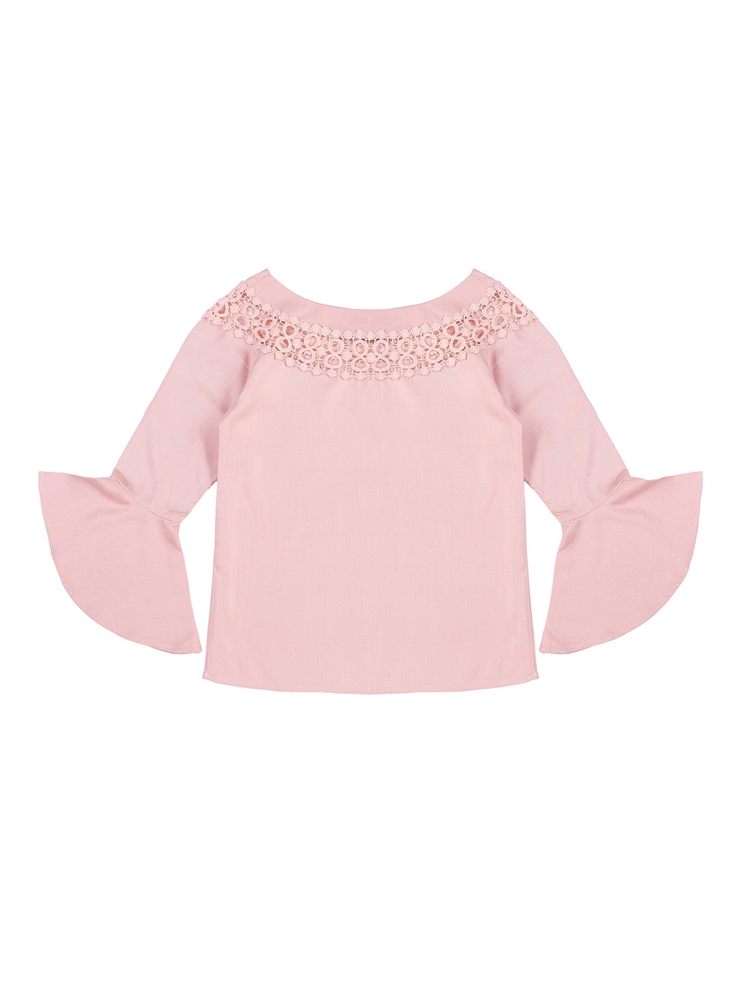 

Style Quotient Girls Nude-Coloured Self Design Top