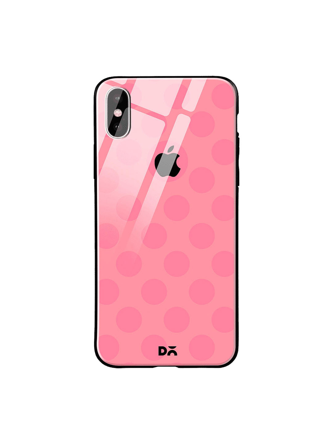 

DailyObjects Pink Polka iPhone XS Glass Case