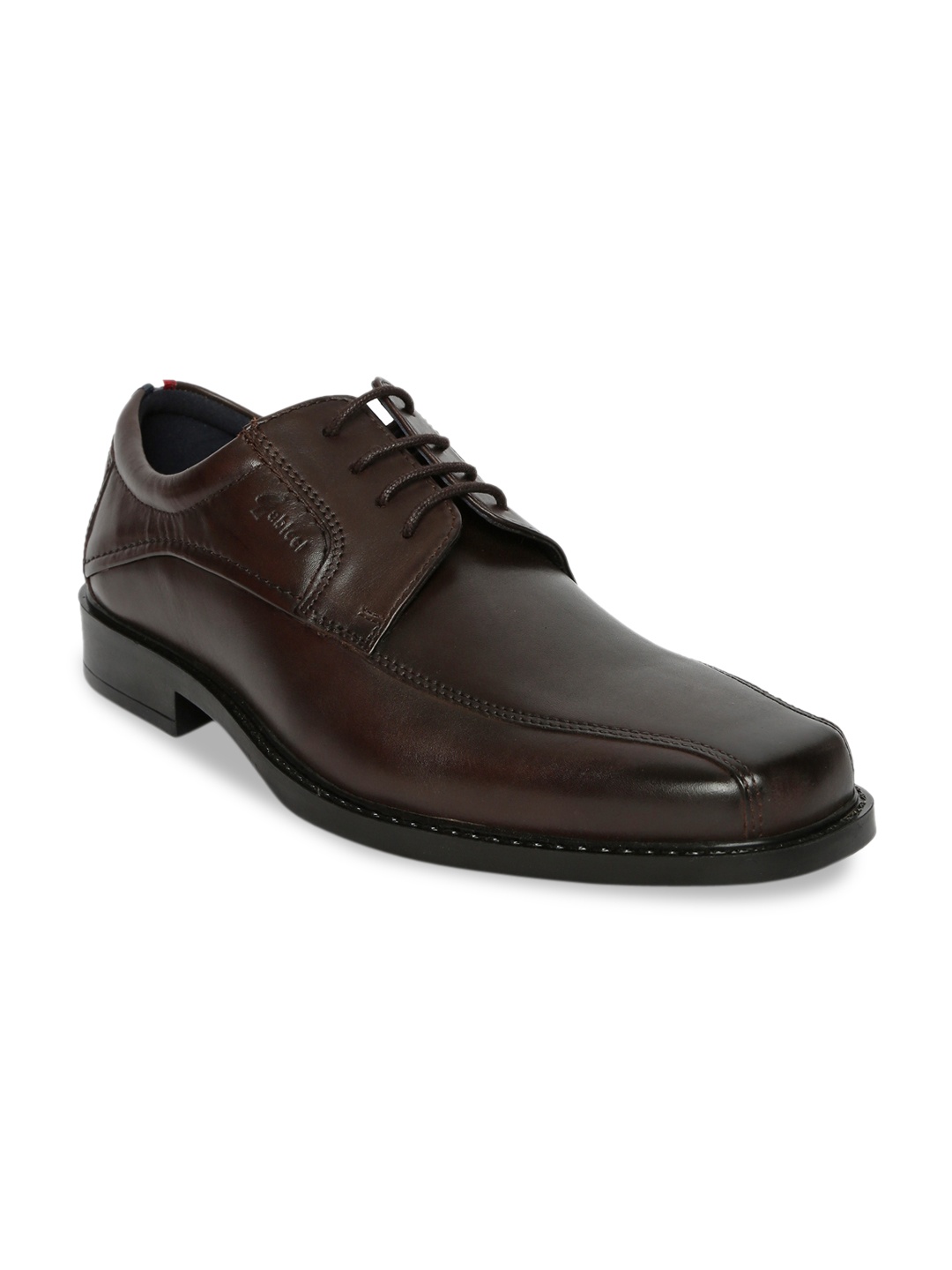 GABICCI Men Brown Solid Leather Formal Derbys