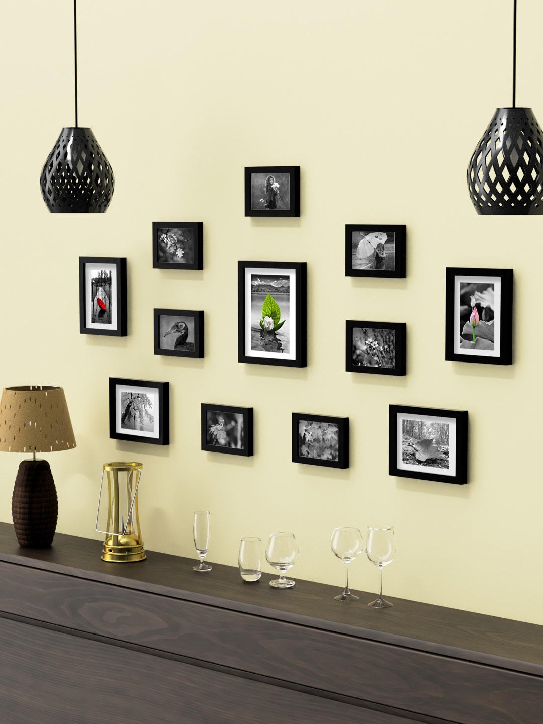 

Aura Set Of 12 Black Solid Collage Photo Frames
