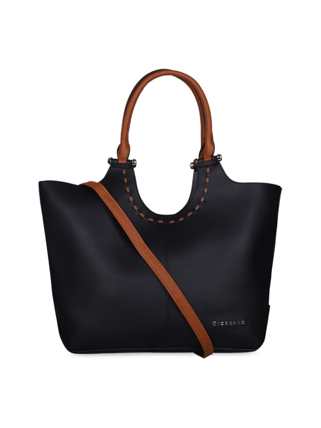 

GIORDANO Women Black Solid Tote Bag