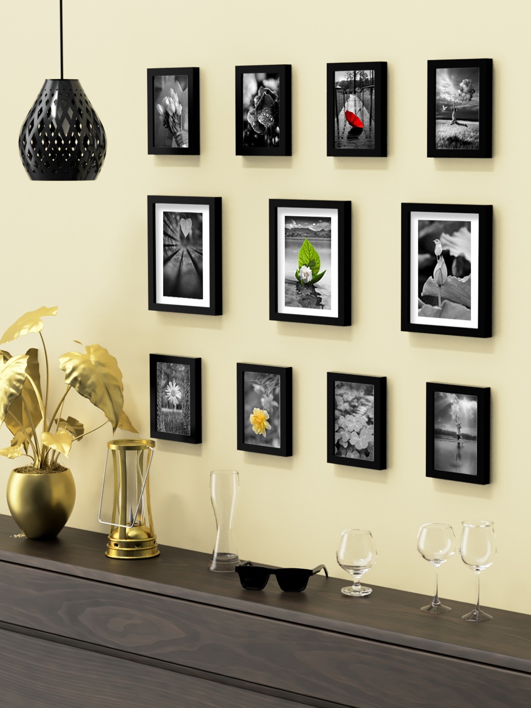 

Aura Set Of 11 Black Solid Collage Photo Frames