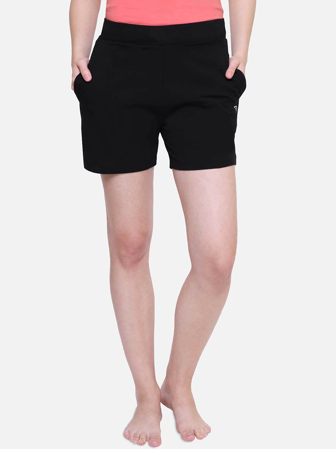 

PROTEENS Women Black Solid Lounge Shorts