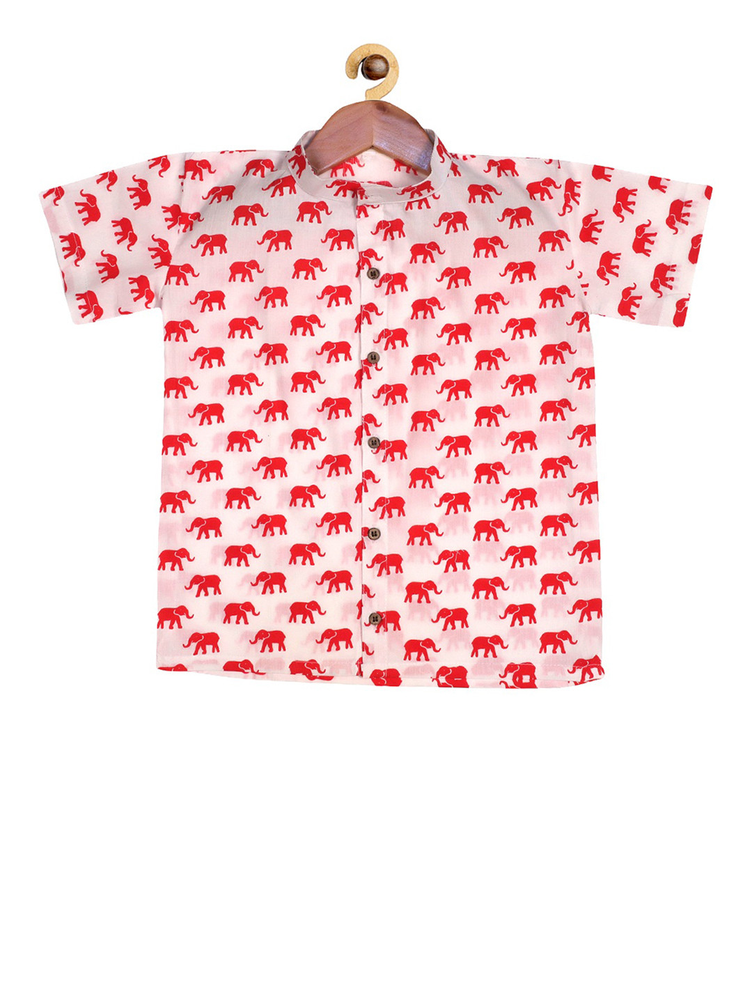

SOULFULLY INDIAN Boys White & Red Regular Fit Printed Casual Shirt
