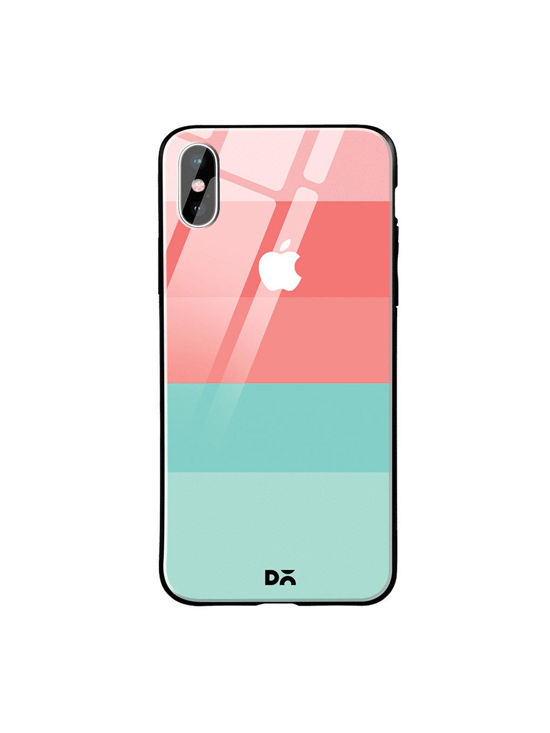 DailyObjects Peach & Sea Green Pastel Quin iPhone XS Glass Mobile Cover