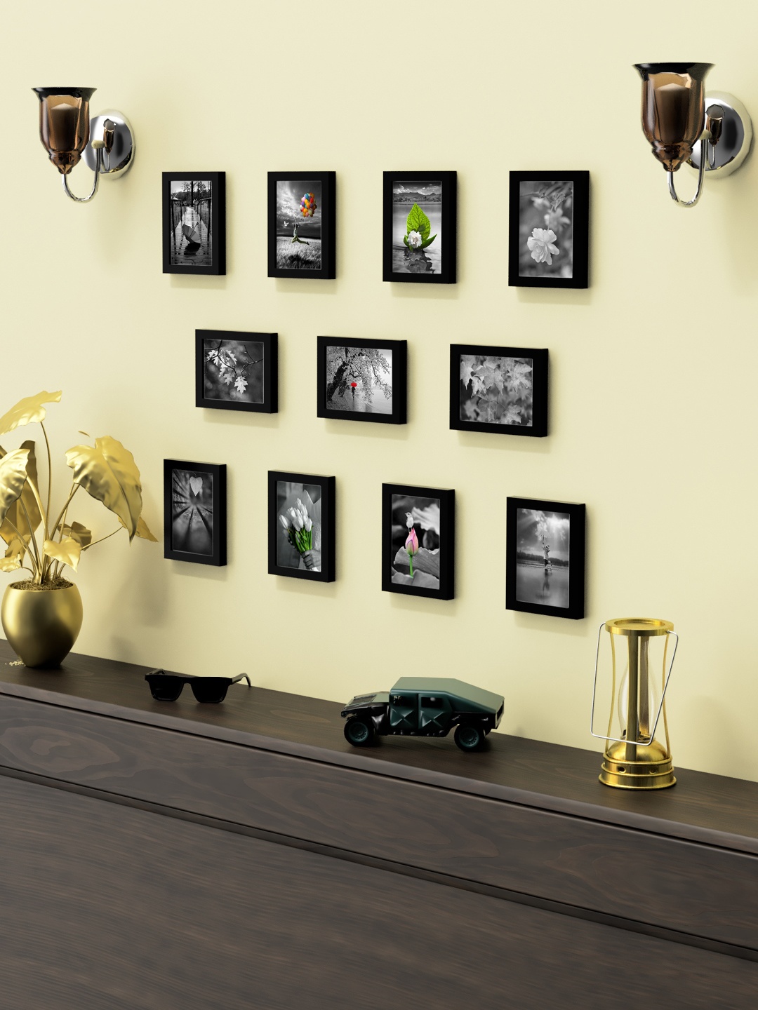 

Aura Set Of 11 Black Solid Collage Photo Frames