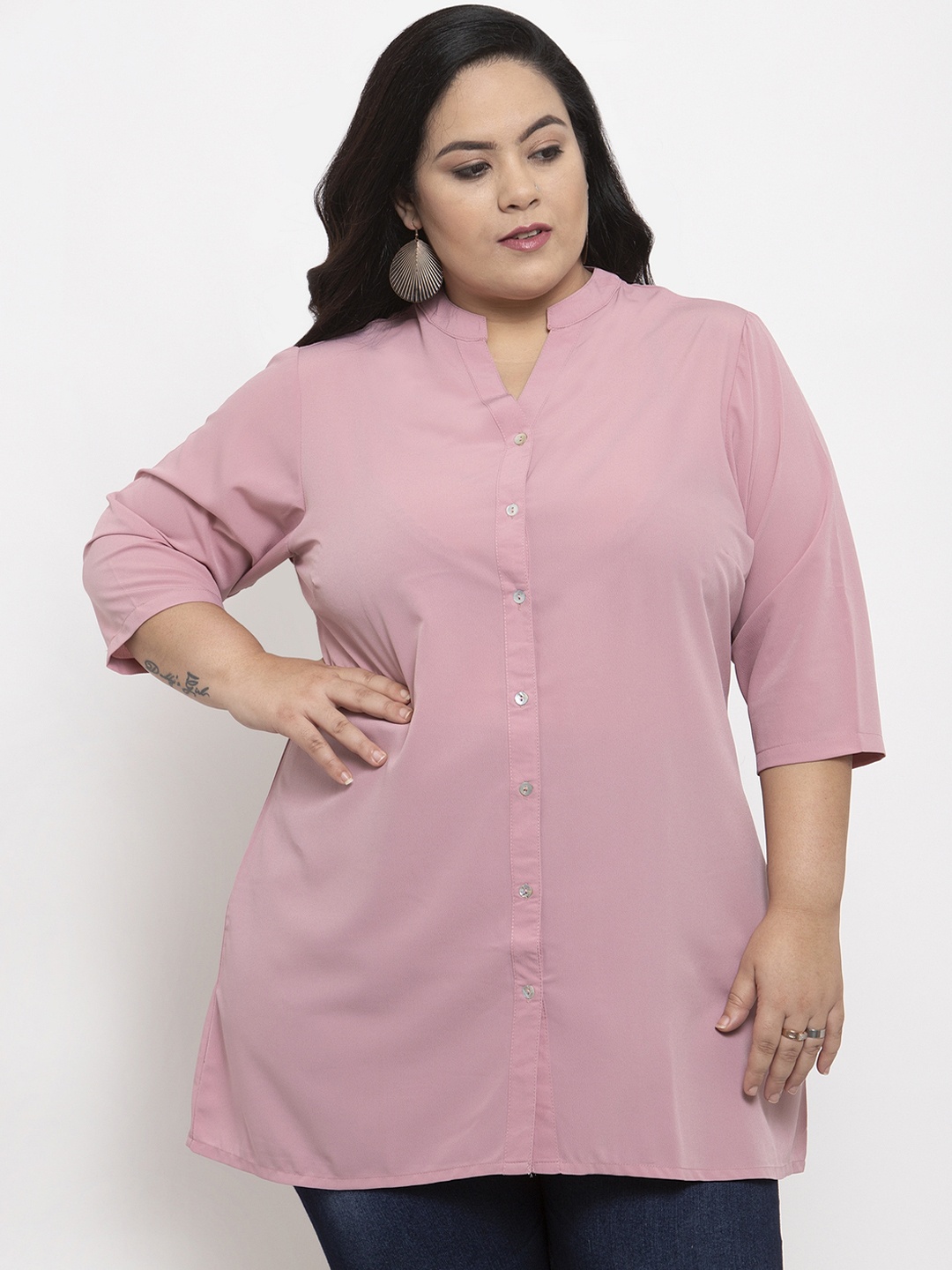 

plusS Women Pink Solid Tunic