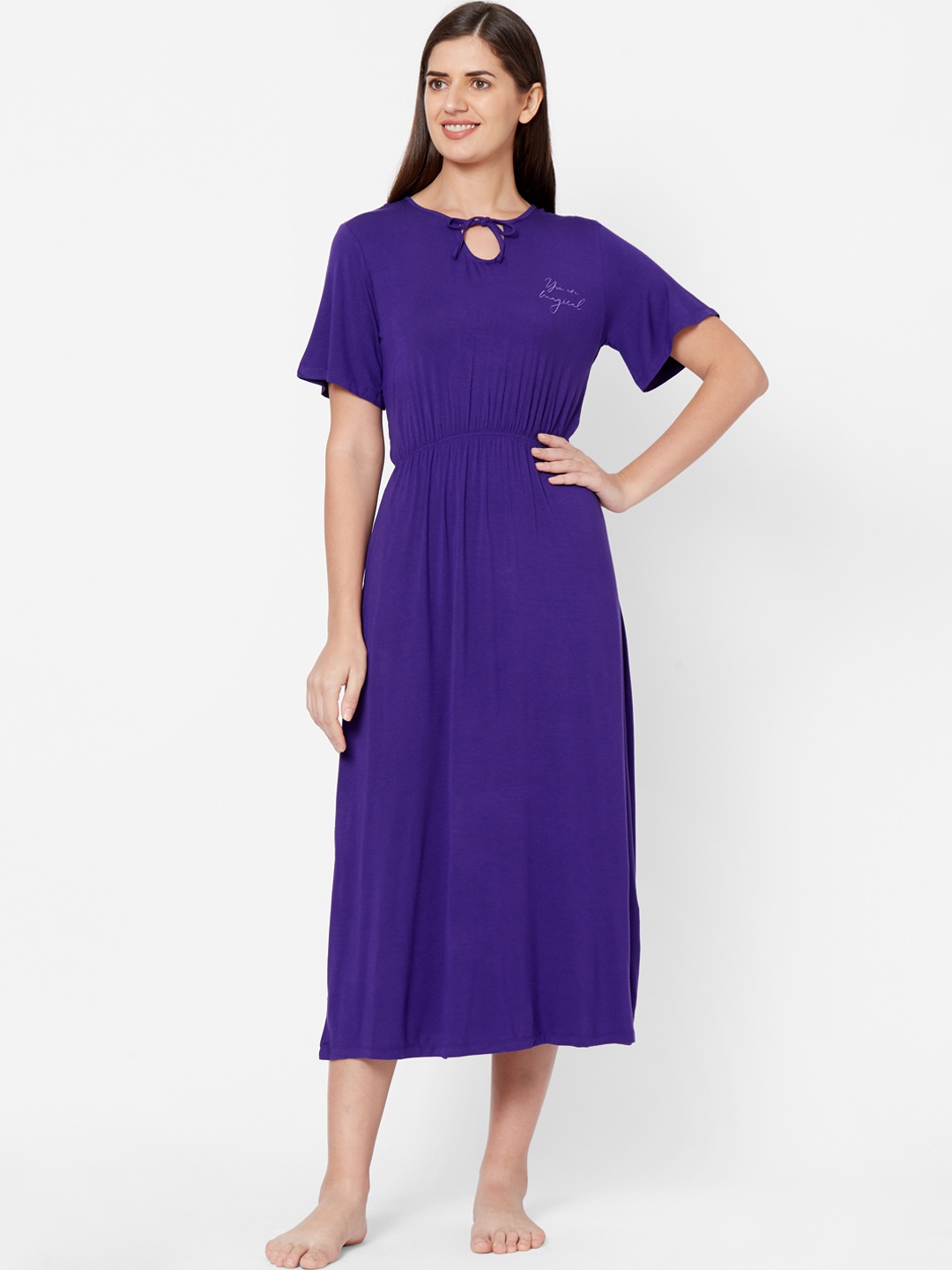 

Juliet Women Navy Blue Solid Nightdress