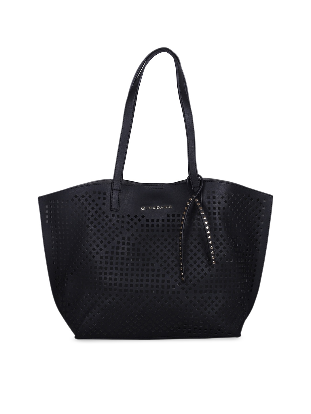 

GIORDANO Black Cut Work Tote Bag