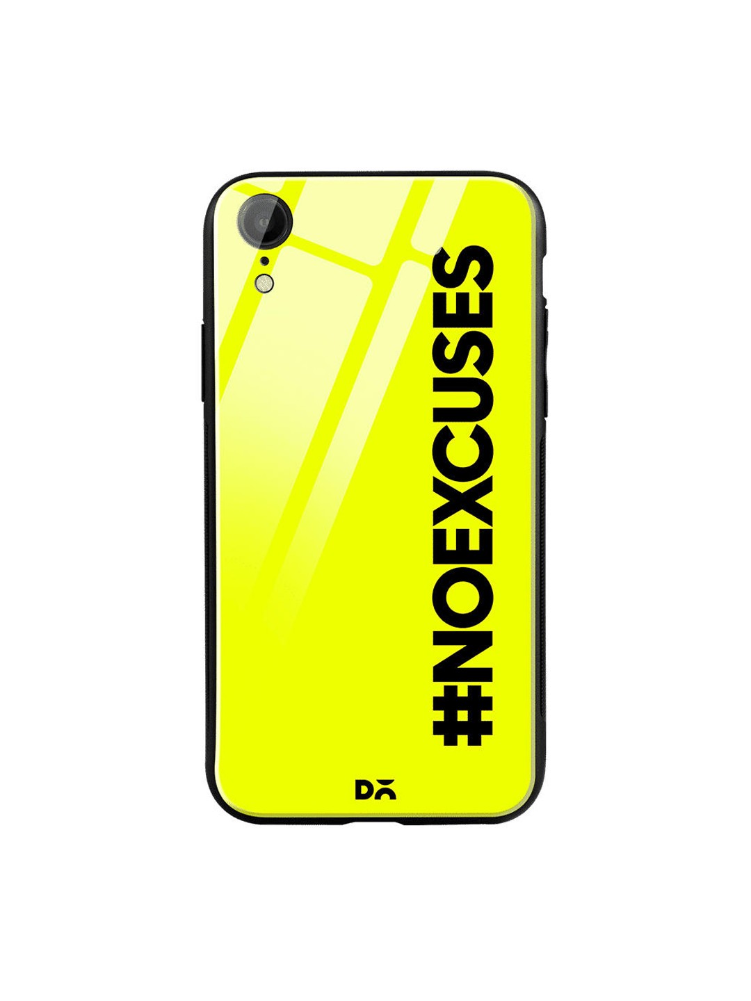

DailyObjects Fluorescent Green & Black No Excuses iPhone XR Glass Case