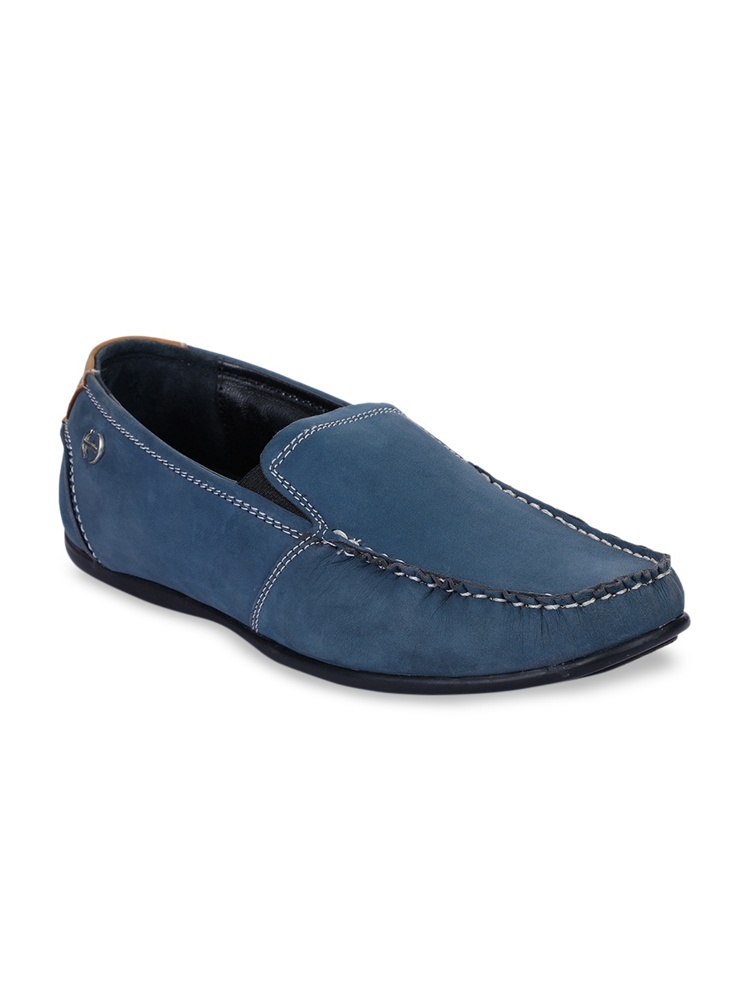 

Liberty Men Navy Blue Solid Leather Loafers