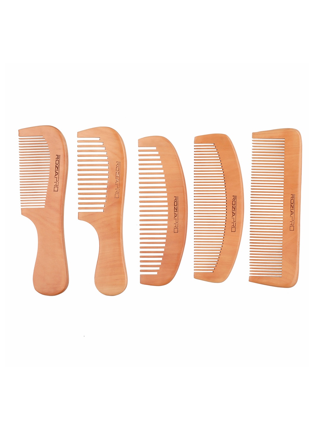 

Rozia Beige Pack of 5 Wooden Hair Comb