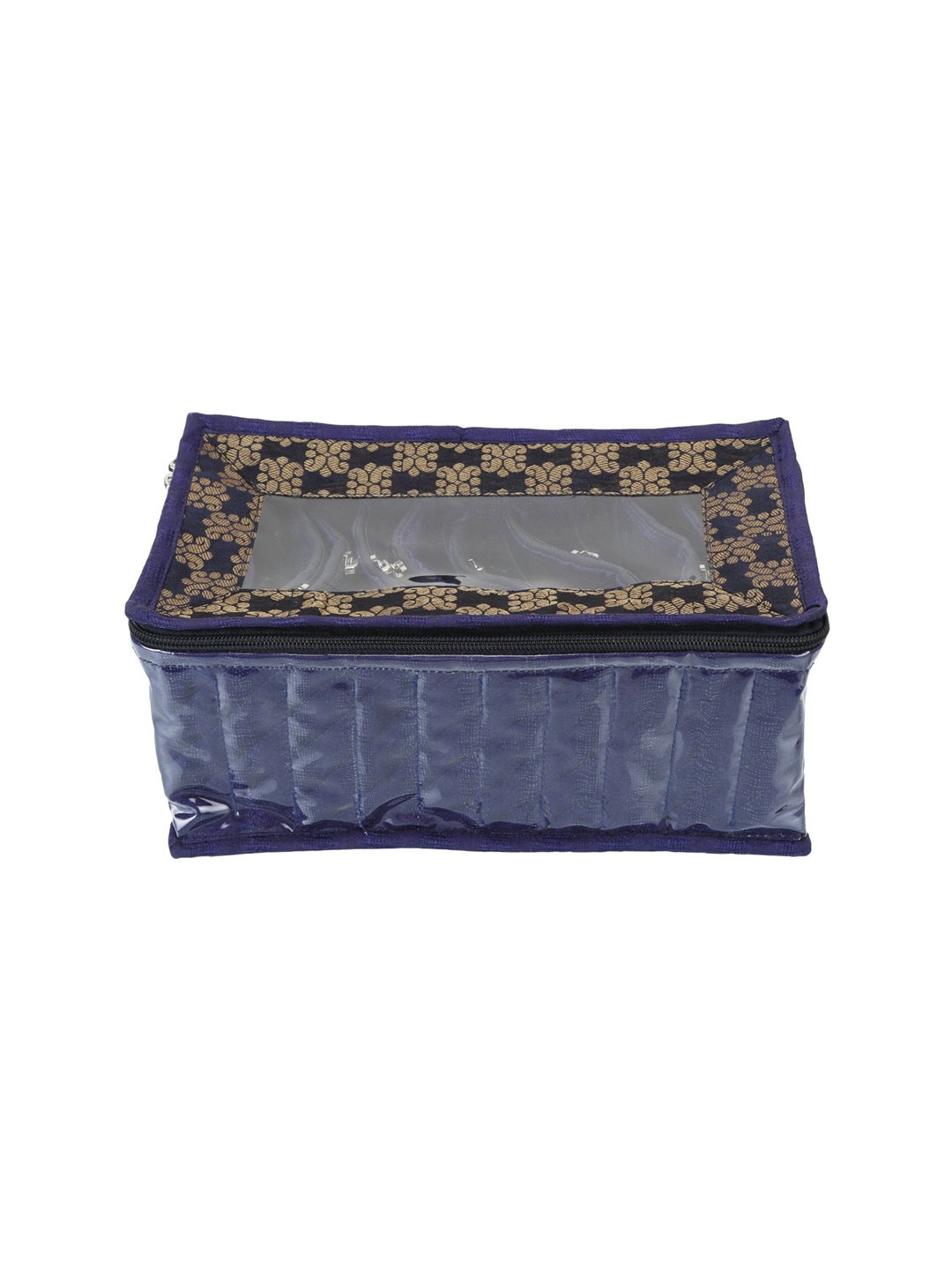 Kuber Industries Blue Solid Jewellery Organizer With 10 Pouches