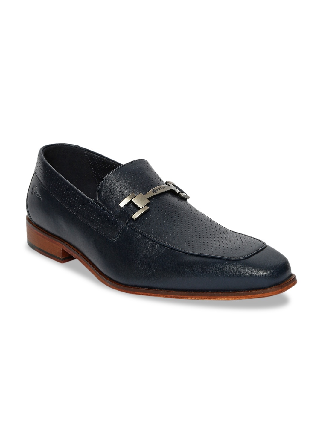 

GABICCI Men Navy Blue Solid Leather Holland Formal Loafers