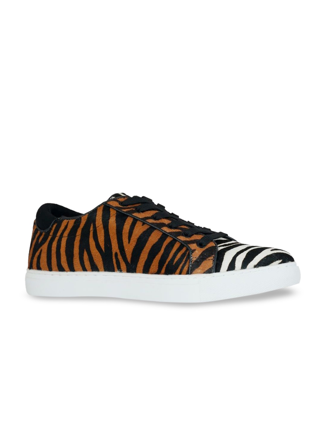 

Kenneth Cole Women Black & Brown Animal Print Leather Sneakers