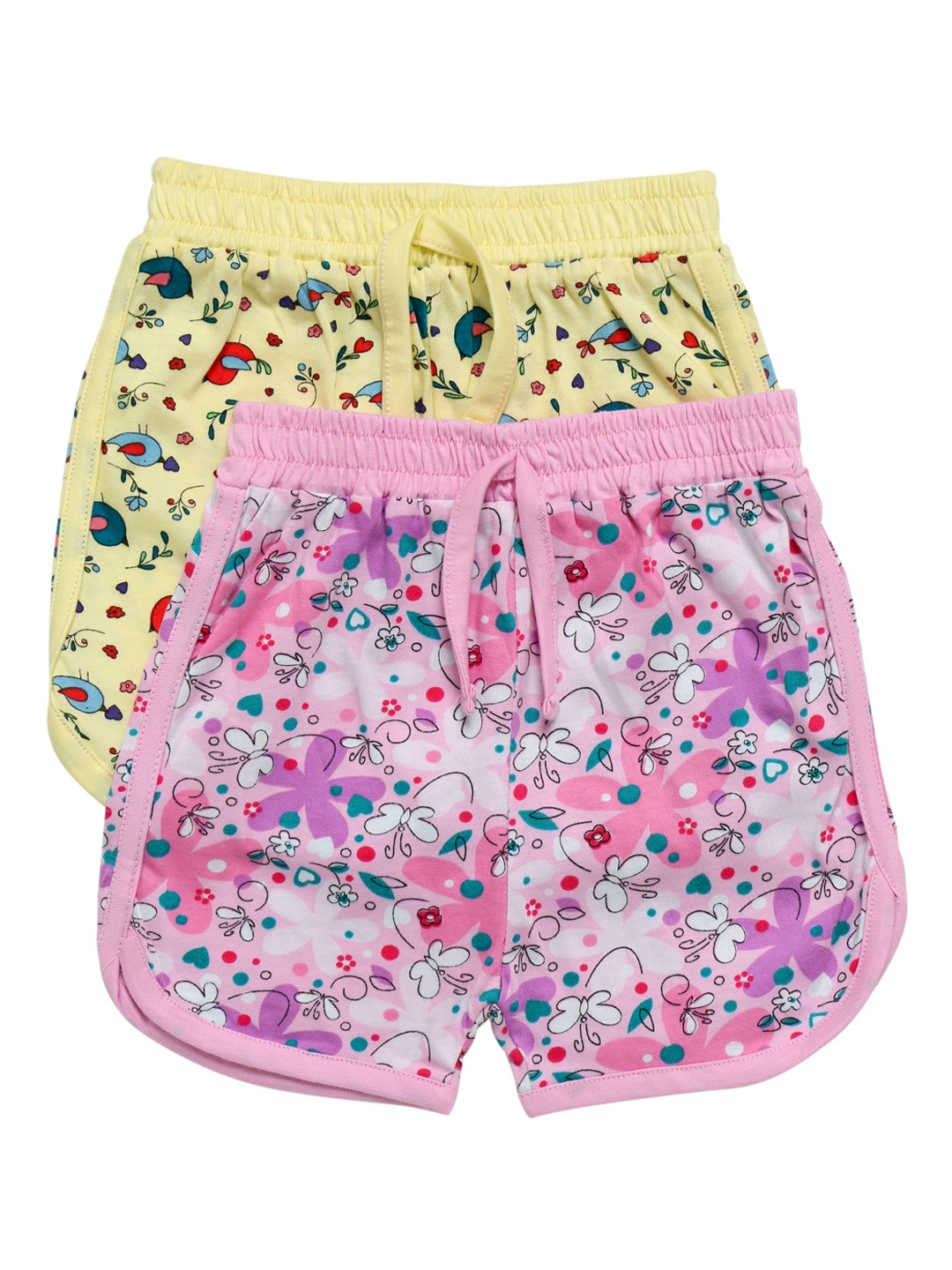 

Chipbeys Girls Pack of 2 Assorted Floral Printed Regular Fit Regular Shorts