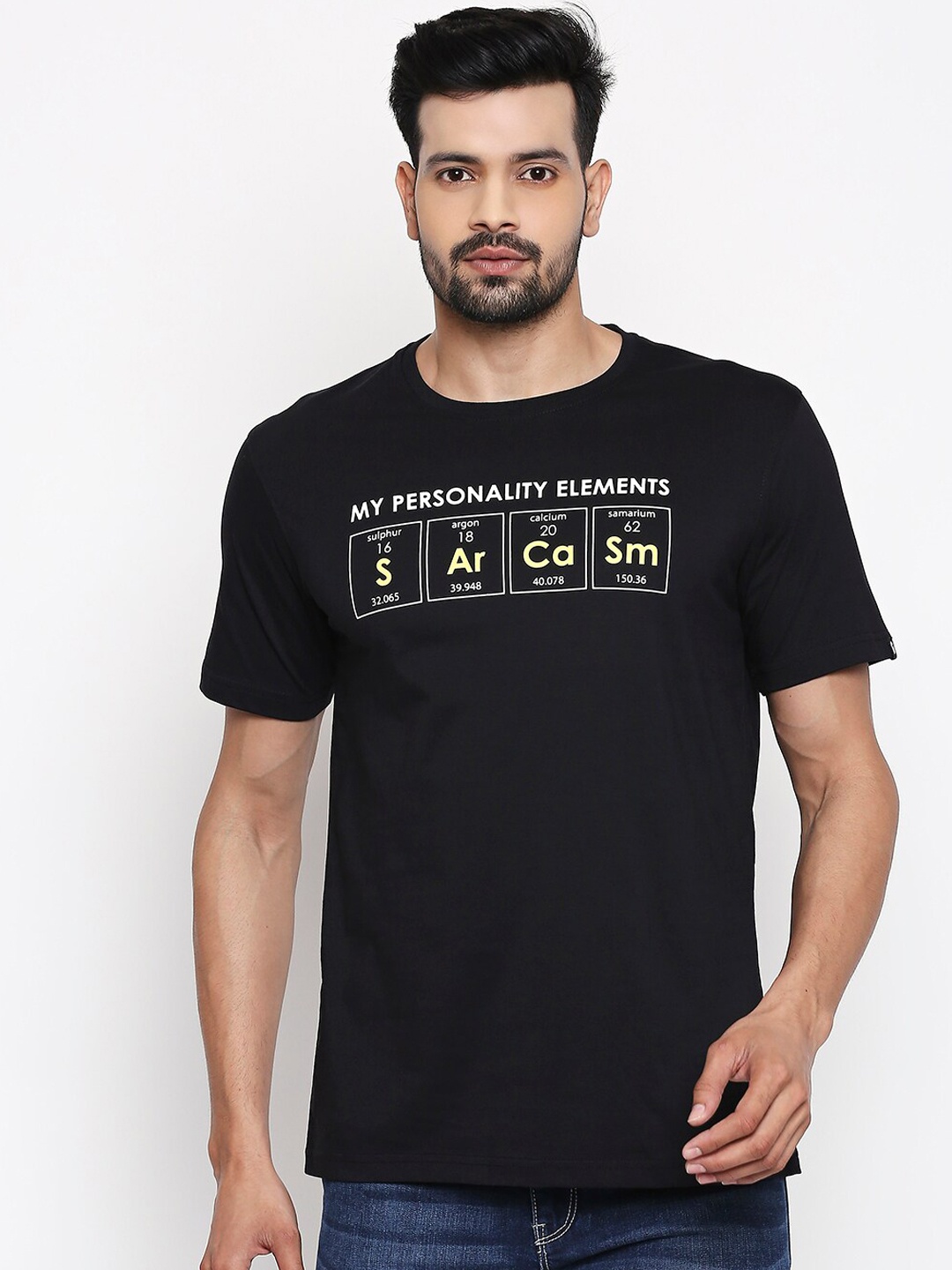 

The Souled Store Unisex Black Printed Round Neck T-shirt