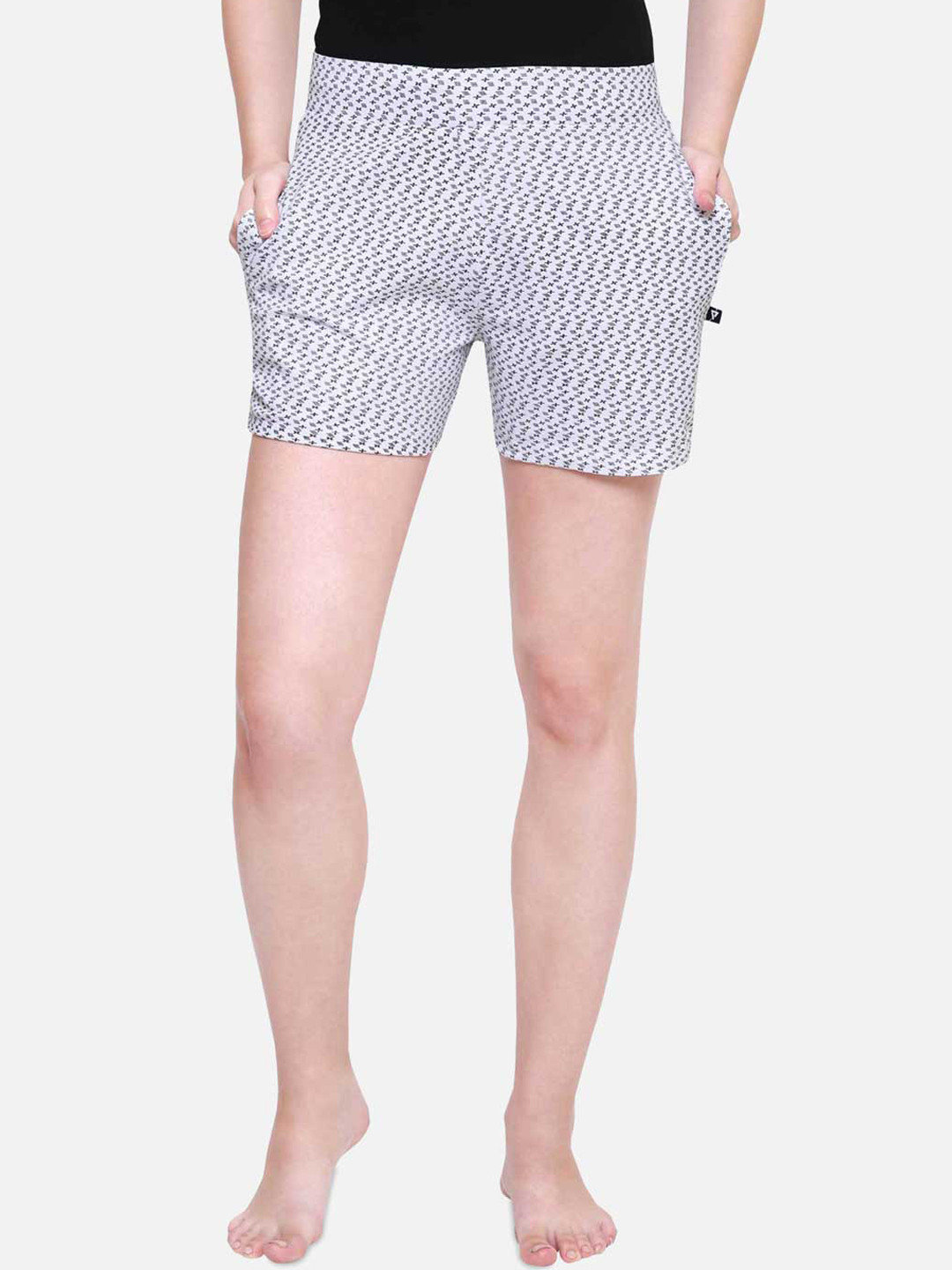 

PROTEENS Women White & Black Printed Lounge Shorts