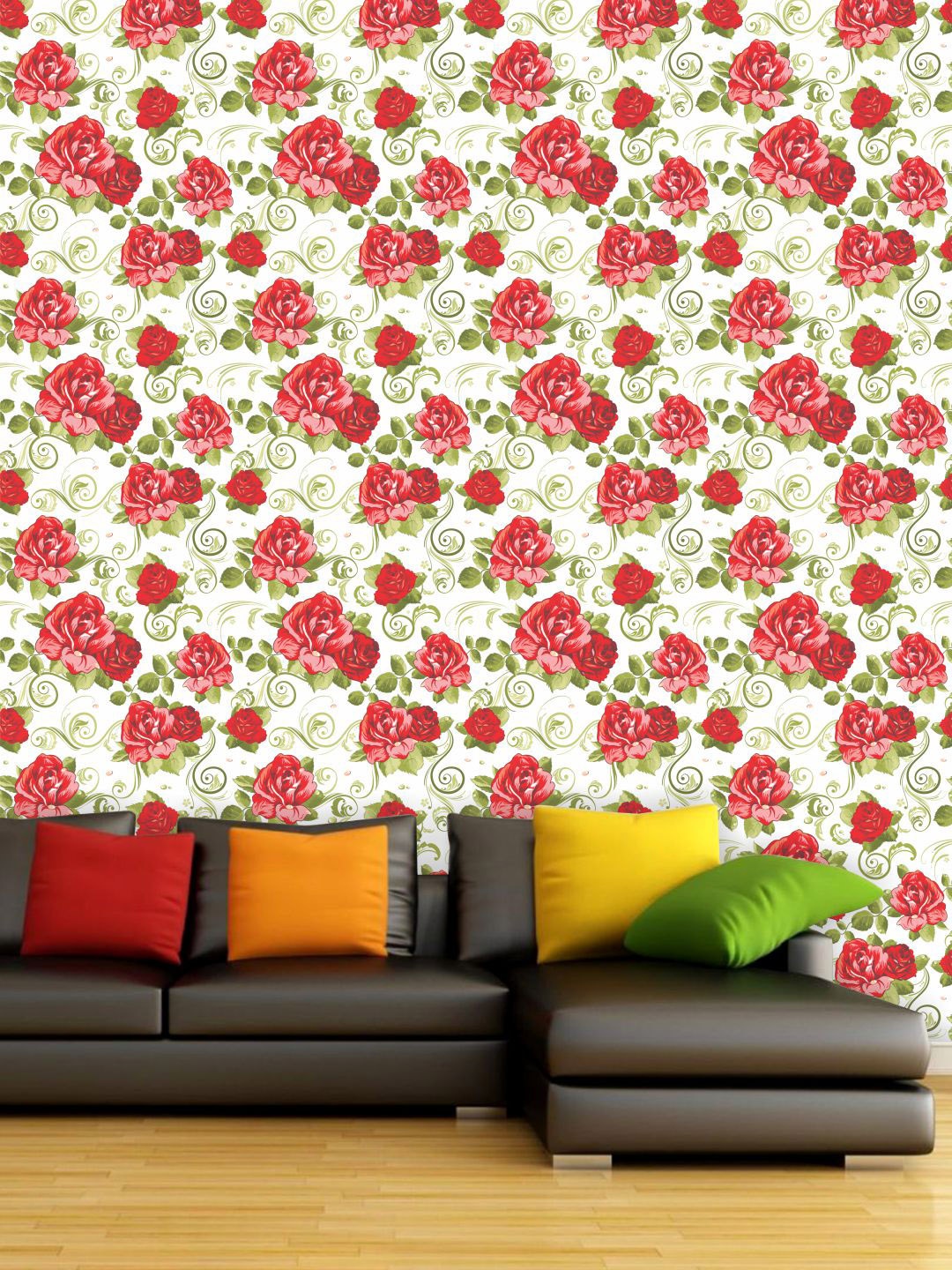 

PAPER PLANE DESIGN White & Red Floral Waterproof Vinyl Wallpaper