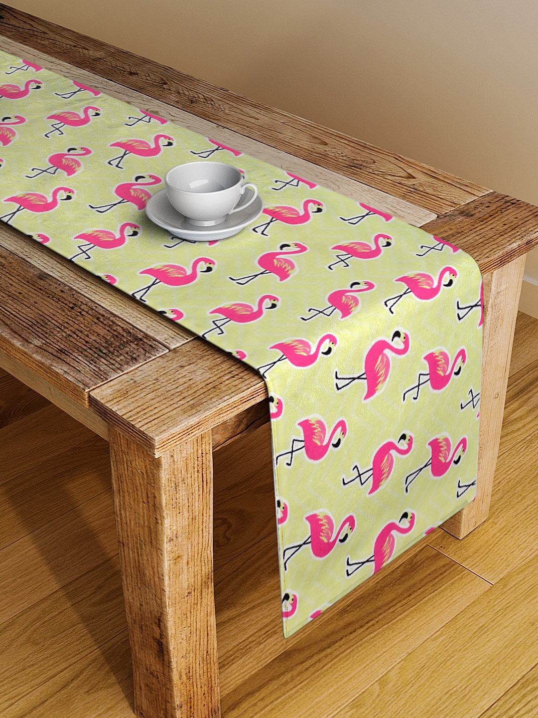 

Alina decor Pink & Yellow Digital Printed Table Runner