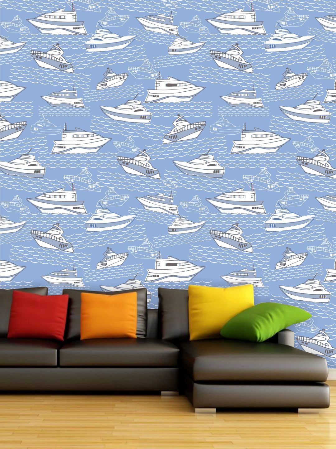 

PAPER PLANE DESIGN Blue & White Ships Waterproof Vinyl Wallpaper