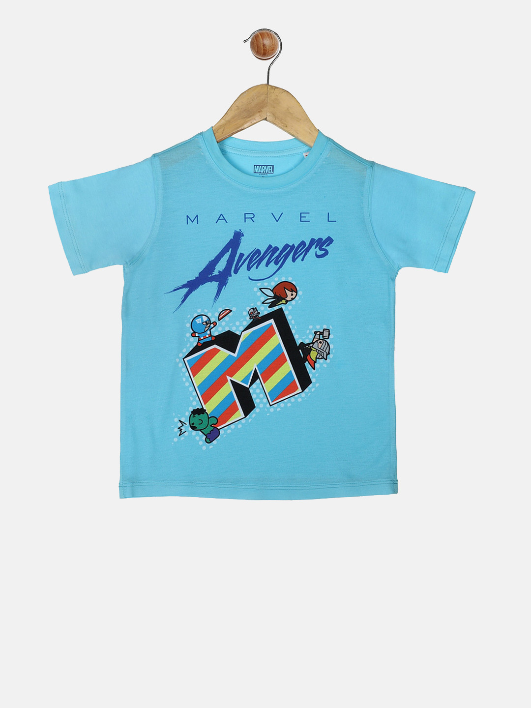 

YK Marvel Boys Blue Avengers Printed Round Neck T-shirt