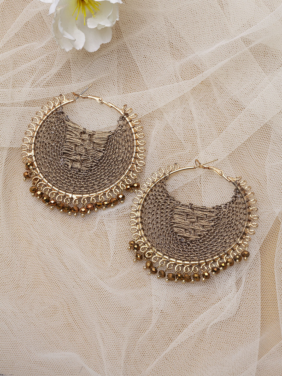 

Madame Copper-Toned Circular Hoop Earrings