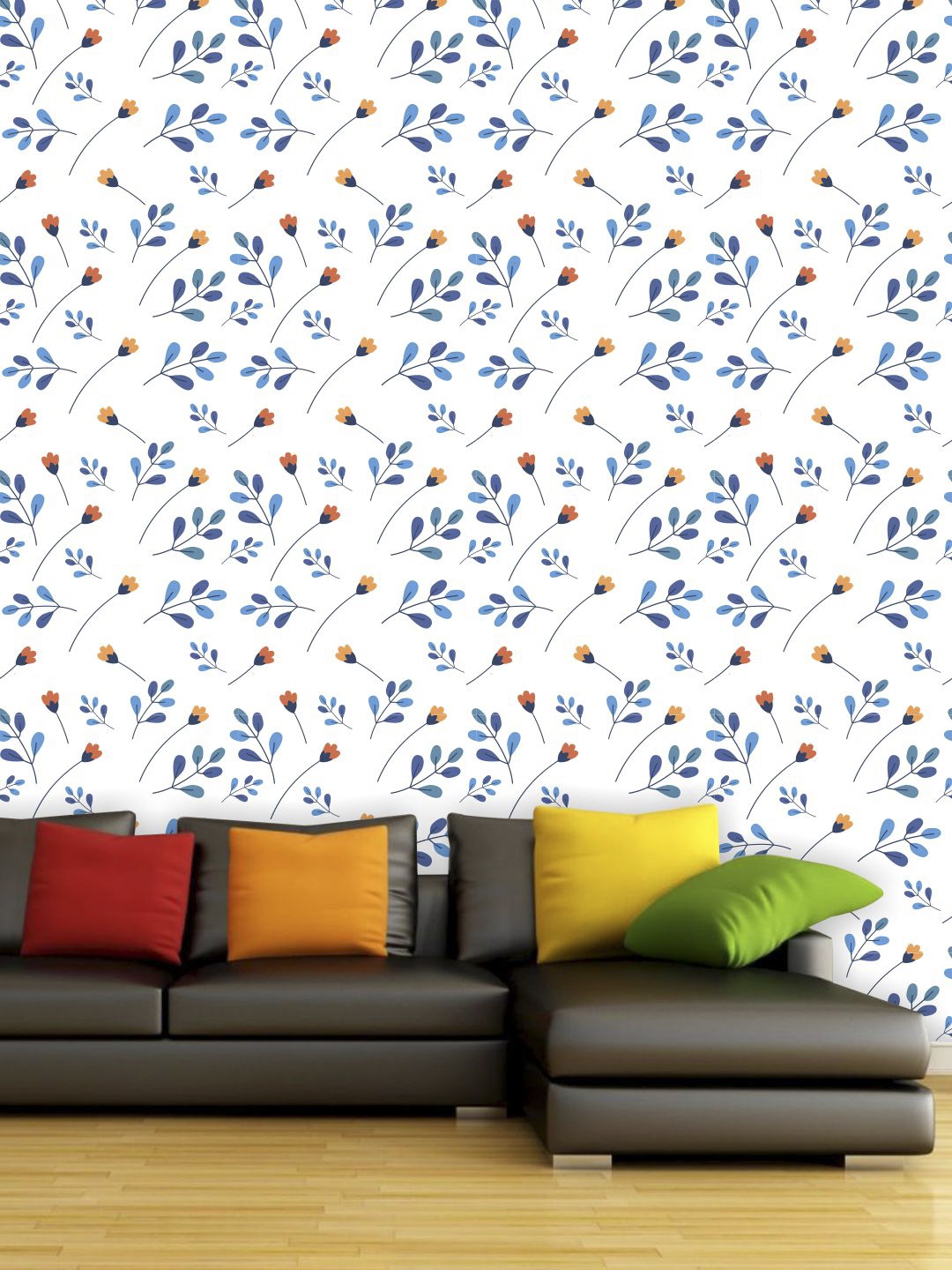 

PAPER PLANE DESIGN White & Blue Floral Waterproof Vinyl Wallpaper