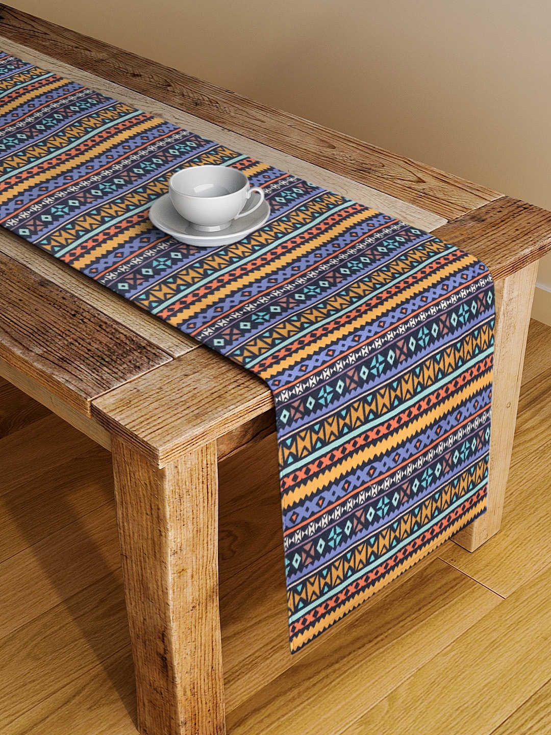 

Alina decor Black & Yellow Digital Printed Table Runner