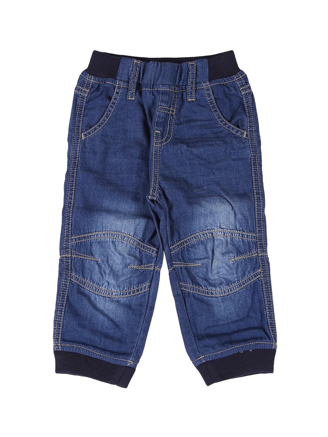 

Pantaloons Baby Boys Blue Regular Fit Mid-Rise Low Distress Jeans