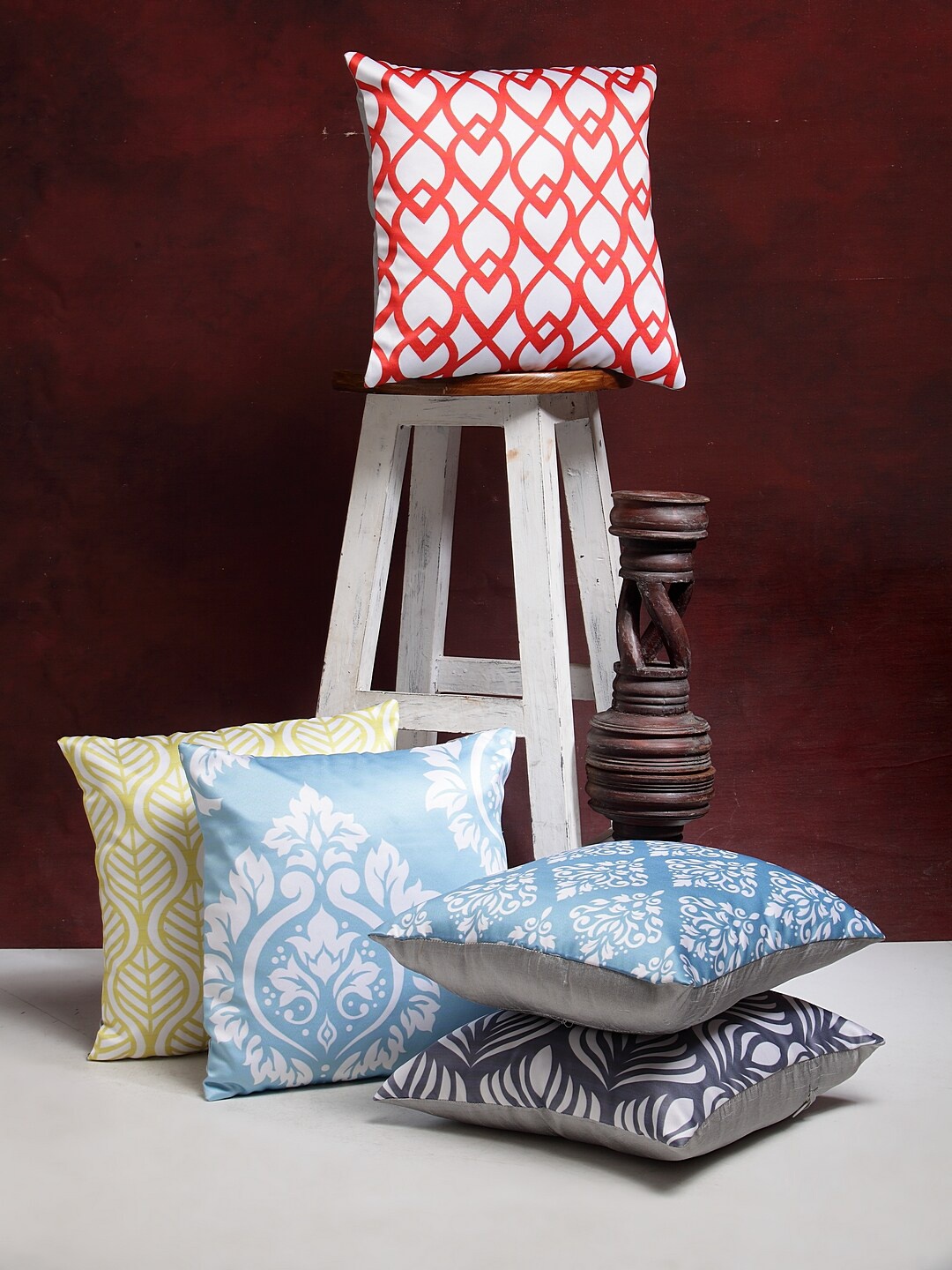 

HOSTA HOMES Set of 5 Abstract Square Cushion Covers, Multi
