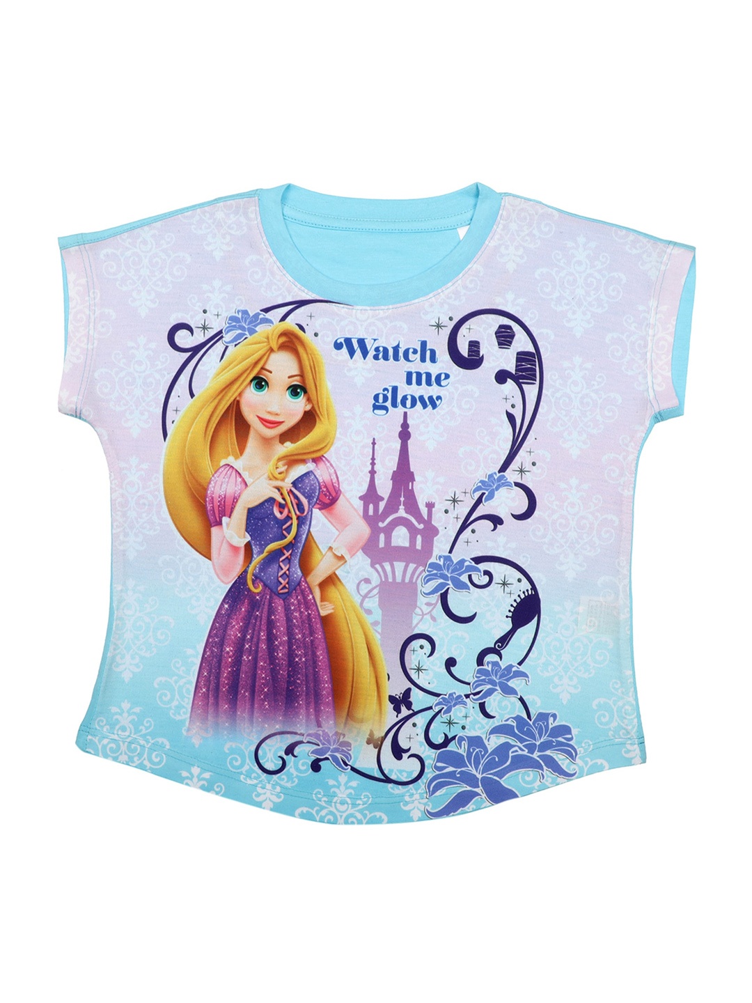 

Disney by Wear Your Mind Girls Blue Princess Printed Top