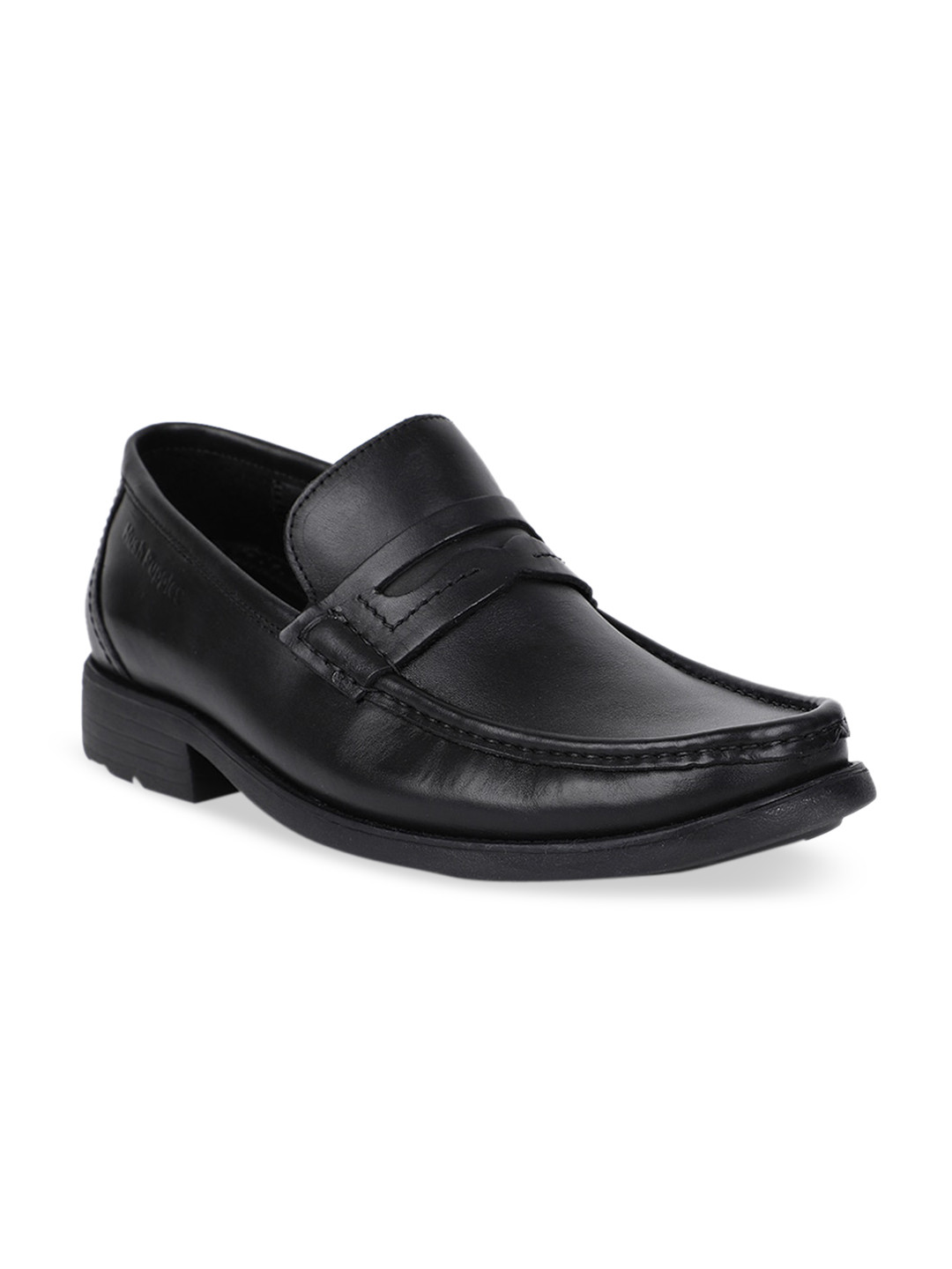 

Hush Puppies Men Black Solid Leather Formal Slip-Ons