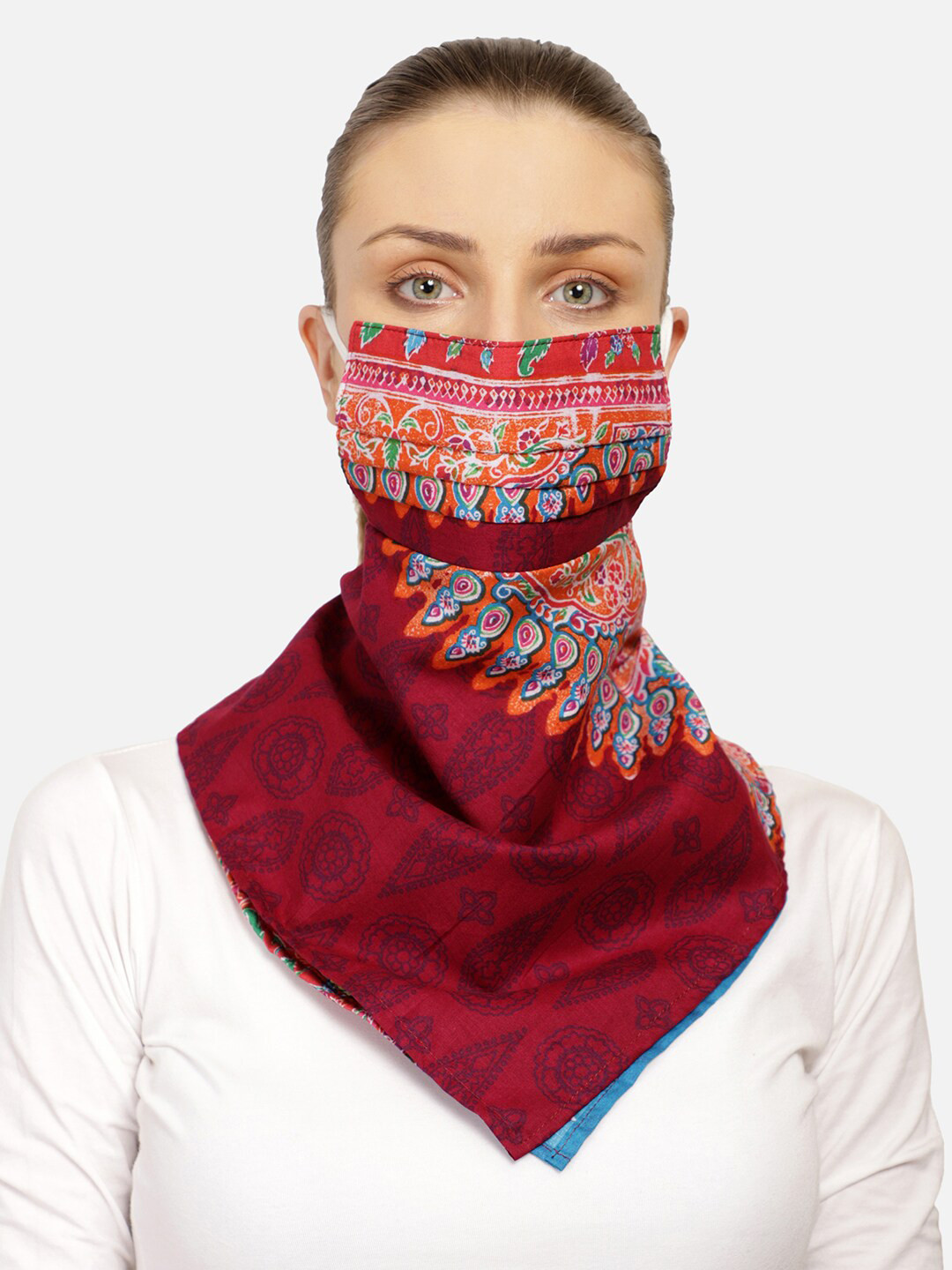 

Anekaant Women 3Ply Protective Outdoor Scarf Style Face Masks, Magenta