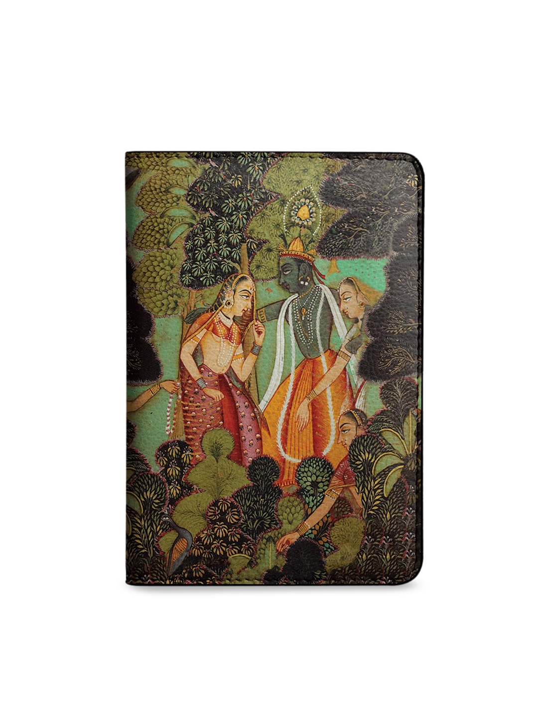 

DailyObjects Women Green & Orange Radha & Krishna Printed Passport Holder