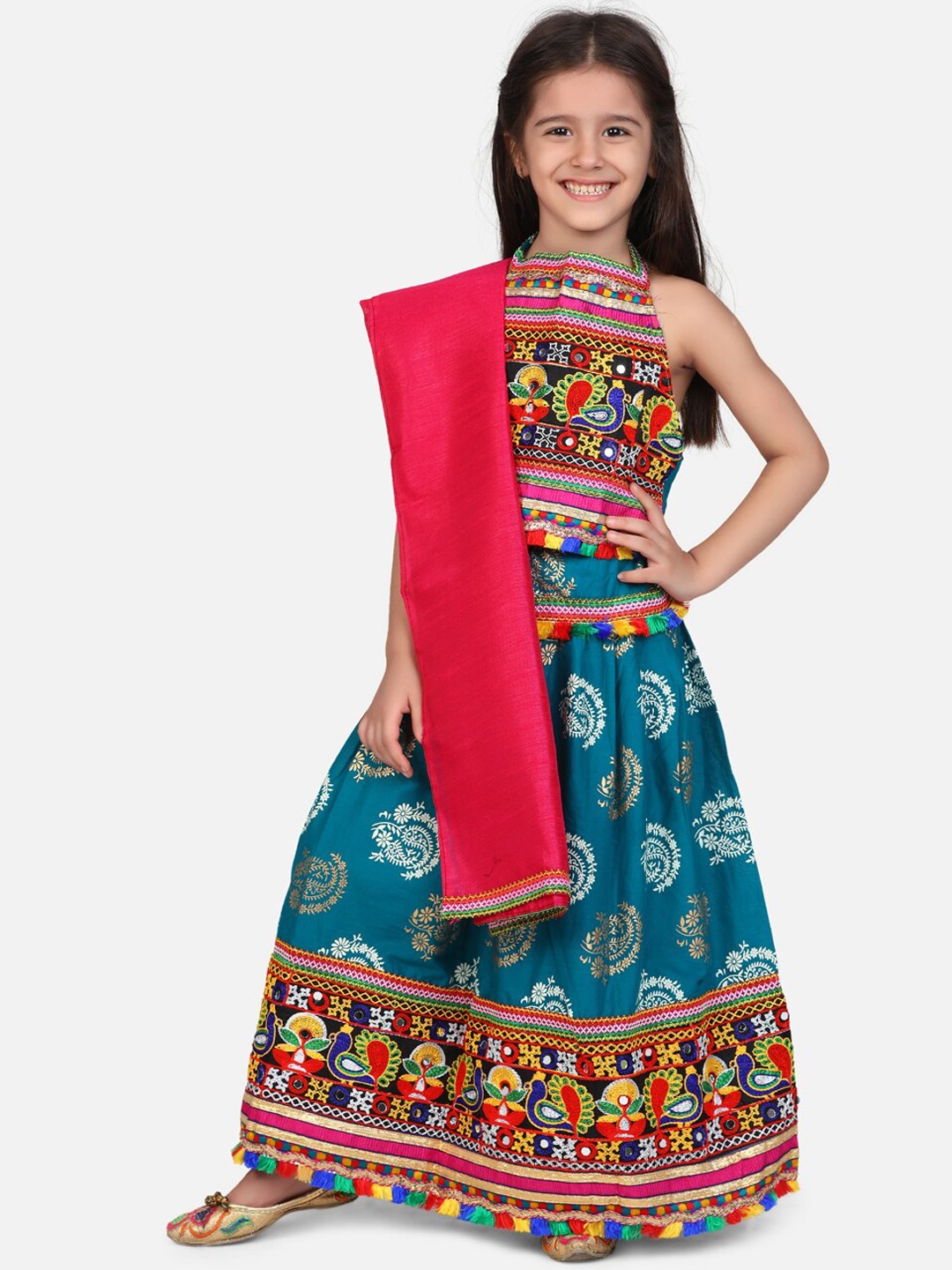 

BownBee Multicoloured Ready to Wear Lehenga & Blouse with Dupatta, Multi