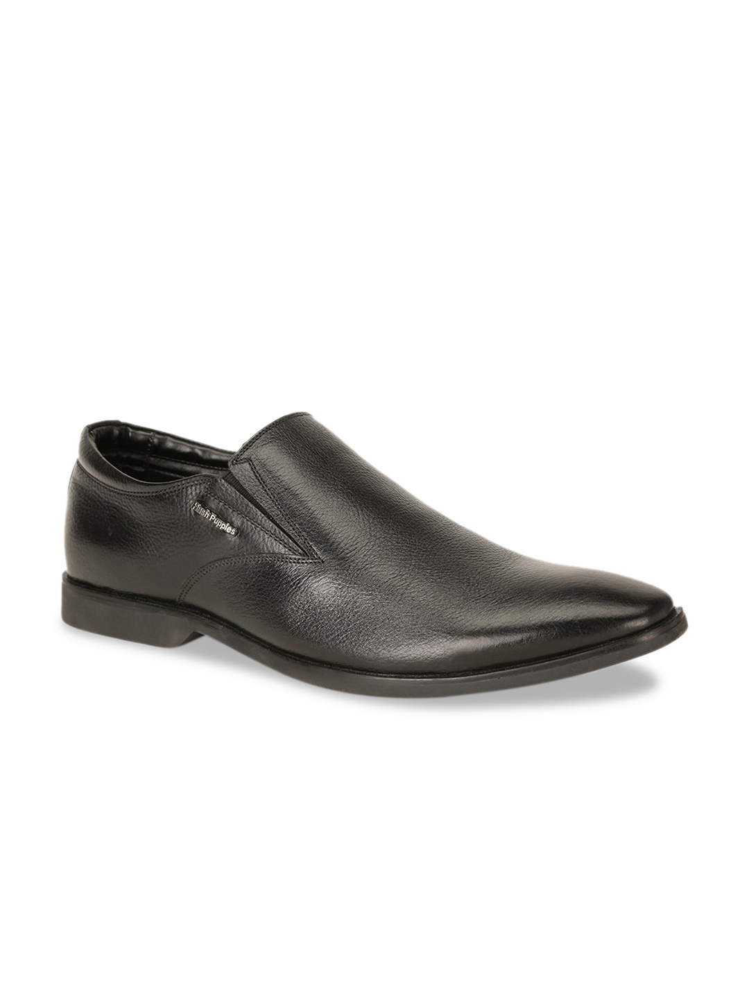 

Hush Puppies Men Black Solid Leather Formal Slip-Ons
