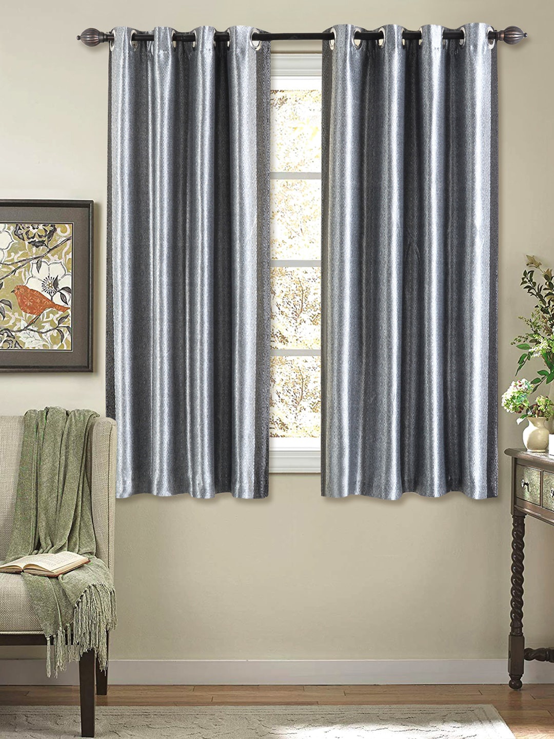 

Deco Window Grey Set of 2 Window Curtains