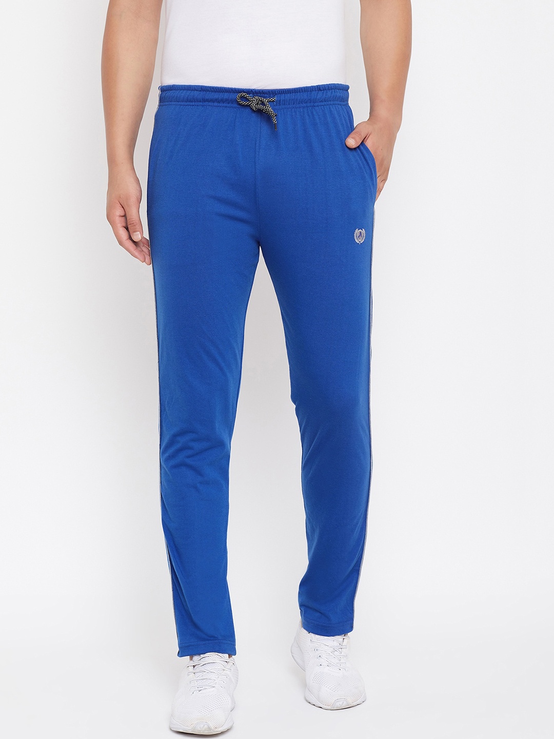 

Adobe Men Blue Solid Straight-Fit Track Pants