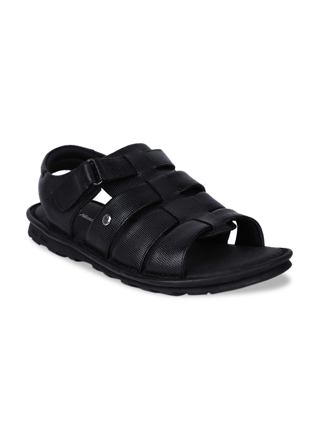 

Hush Puppies Men Black Leather Sandals