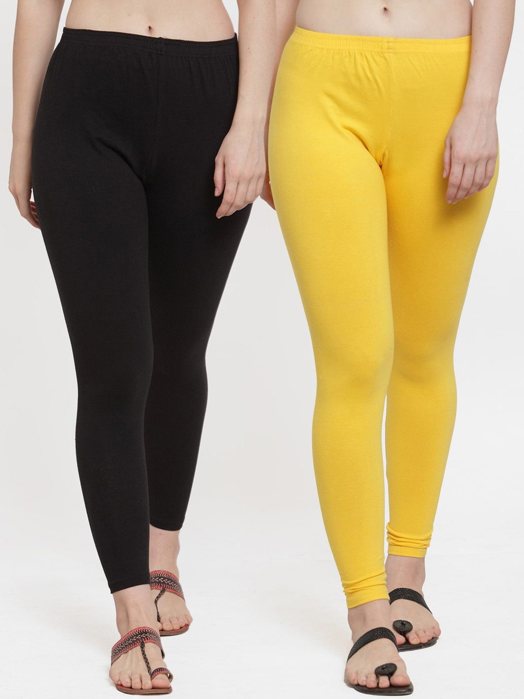 

GRACIT Women Pack Of 2 Solid Leggings, Black