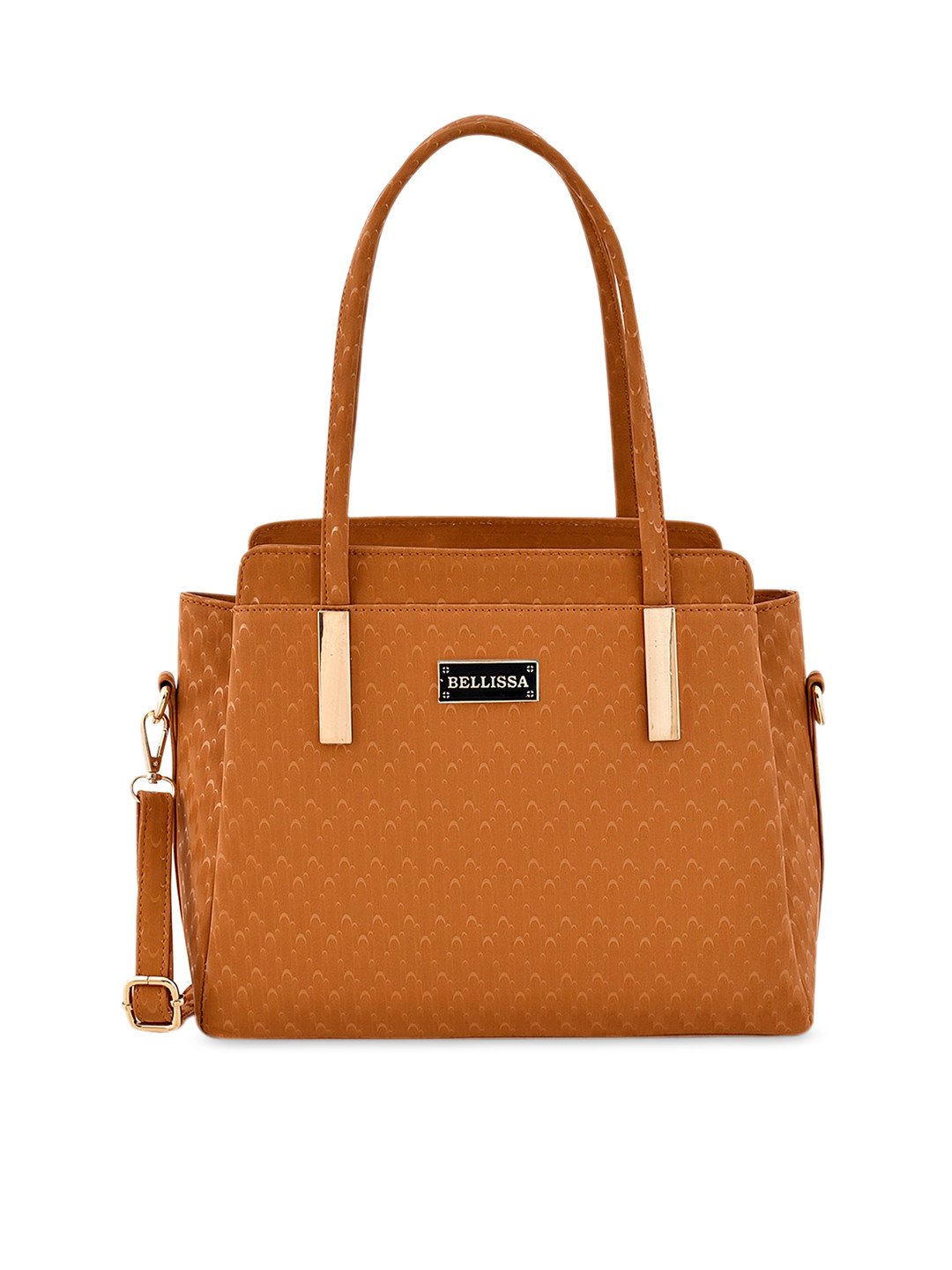 

Bellissa Brown Self Design Handheld Bag