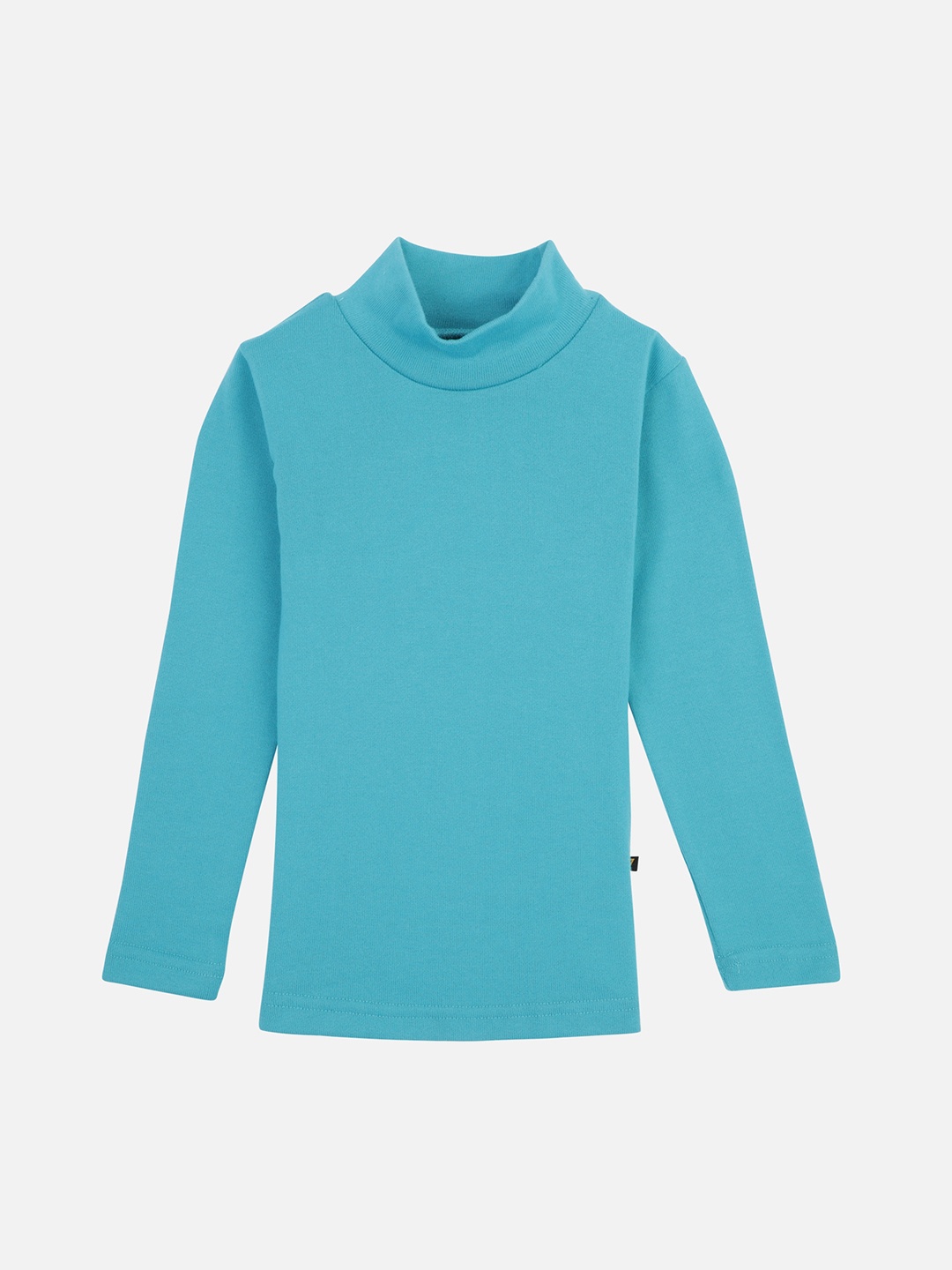

PROTEENS Girls Teal Blue Solid High Neck T-shirt