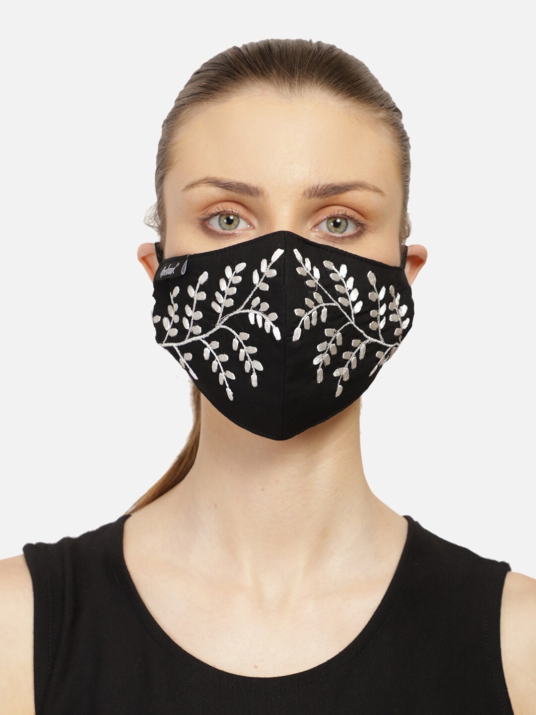 

Anekaant Women 3Ply Protective Outdoor Face Masks, Black